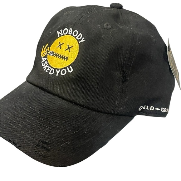 Field Grade Black Embroidered Cap - Nobody Asked You - Picture 2 of 8